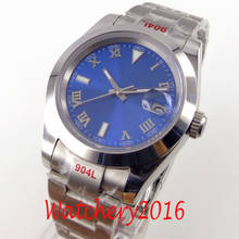 Мужские автоматические механические часы Miyota 8215 с синим циферблатом, 40 мм, сапфировым стеклом и римскими цифрами 2024 - купить недорого