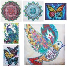 Special Shaped Diamond Painting Butterfly Peacock Flower DIY 5D Partial Drill Cross Stitch Kits Crystal Rhinestone Arts 2024 - buy cheap