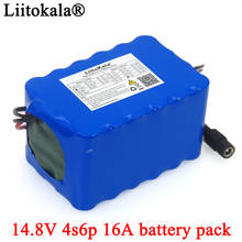 Liitokala-bateria para pesca noturna, aquecedor, 14.8v, 12ah, 4 s6p, 18650, bateria de li-iom, com bms 2024 - compre barato