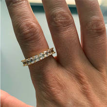 Роскошное женское кольцо с белым кристаллом и камнем, обручальные кольца желтого, золотого и серебряного цвета для женщин, очаровательное обручальное кольцо с квадратным цирконием 2024 - купить недорого