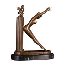Angle Baby and Nude Woman Bronze Statue Sculpture Vintage Western Art Gallery Villa Decoration 2024 - buy cheap