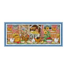 Farmhouse  cross stitch kit 18ct 14ct 11ct count printed canvas stitching embroidery DIY handmade needlework 2024 - buy cheap