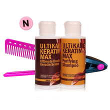 Cheapest Professional Set 100ml Keratin Hair Treatment Straighten Damaged Hair+100ml Purifying Shampoo with Small Free Red Comb 2024 - buy cheap