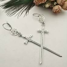Arthur Earrings Long Sword Pendant Gothic Classic Fashion Pentagram Jewelry Dark Holy Sword New Female Gift 2024 - buy cheap
