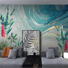 Nórdico moderno aquarela planta folhas de banana papel parede 3d tropical floresta tropical luxo mural 3d 2024 - compre barato
