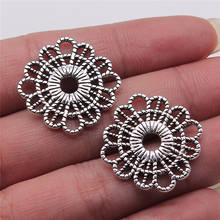 3 piezas de dijes colgantes de flores para hacer joyas Diy para encontrar joyas de Color plata antigua 23x23mm 2024 - compra barato