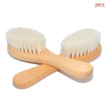 2 Pcs/set New Baby Care Natural Wool Wooden Brush Comb Kids Hairbrush Newborn Infant Comb Head Massager 2024 - buy cheap