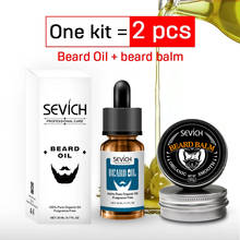 1 conjunto de produtos para crescimento de barba, 2 peças, bálsamo natural para o crescimento de barba, óleo macio, profissional para o estilo de cera de bigode orgânico 2024 - compre barato