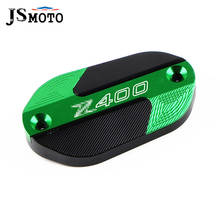 Motorcycle Front Brake Tank Reservoir Oil Cup Cover CNC Aluminum Accessories For Kawasaki NINJA400 Z400 Ninja 400 z400 & LOGO 2024 - buy cheap