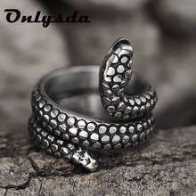 Us Size European New Retro Punk Exaggerated Spirit Snake Ring Fashion Personality Stereoscopic Jewelry For Man Gift 003 2024 - buy cheap