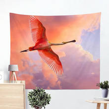 Tapeçaria de parede estampada com flamingo, tapeçaria decorativa de poliéster para casa, leão indiano, lobo, gato, tapete de parede, toalha de praia 2024 - compre barato