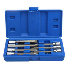 7 Pçs/set 3/8 Polegada Socket Tool Set Unidade Extra Longo Estrela Torx Bit Sockets Set T25 T30 T40 T45 T50 T55 T60 Ferramentas Manuais 2024 - compre barato