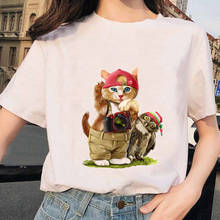 Harajuku Kawaii Cat T Shirt Meow Women Men Funny Cartoon Print Tshirt Graphic T-shirt Summer Short Sleeve Fashion Top Tee Female 2024 - buy cheap