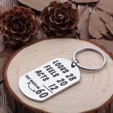 Funny Keychain Happy 60th Birthday Gifts for Men Women Turning 60 Gifts 60 Years Old Keyring Gifts for Grandma Grandpa Mom Dad 2024 - buy cheap