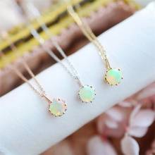 ROMAD White Opal Pendants Necklace for Women Rose Gold Metal Craws Magic Mirror Egg Shape Necklace Female Charms Jewelry R4 2024 - buy cheap