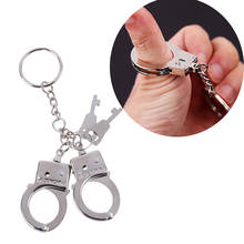 1pc Alloy Police Double Handcuffs Key Chain Auto Keyring Key Holder Car Keychain Bag Charm Pendant Accessories Gift 2024 - buy cheap