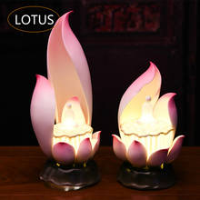 Lâmpada de lótus para luz de buda, artesanato em cerâmica, luz de led, budismo criativo, irregular, com tomada 2024 - compre barato