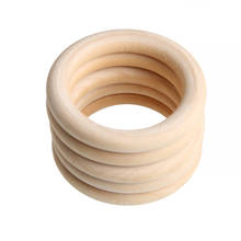 Anillos de dentición de madera para bebé, collar, pulsera, manualidades, Natural Nuevo, 5 uds., 70mm 2024 - compra barato