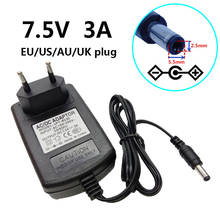 7.5V 3A Universal DC AC Converter Adapter Power Supply AC100-240V to 7.5 V Volt 5.5mm*2.5mm/5.5mm*2.1mm US EU UK AU Plug 2024 - купить недорого
