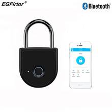 Bloqueio keyless esperto da segurança de bluetooth do cadeado do leitor da impressão digital com o fechamento keyless do metal da carga de usb impermeável anti-roubo 2024 - compre barato