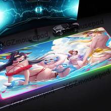 Xgz mouse pad com estampa de rgb, mouse pad personalizado grande luminoso, sexy, para festa na piscina, preto, antiderrapante de borracha, xxl 2024 - compre barato