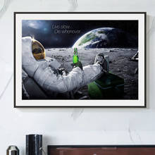 Astronaut On The Moon Canvas Painting Outer Space Earth Landscape Wall Art Poster Modern Decorative Pictures for Living Room 2024 - buy cheap