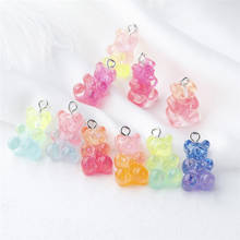 10pcs Bear Charms Resin Cabochons Glitter Gummy Candy Necklace Keychain Pendant DIY Making Accessories 2024 - buy cheap