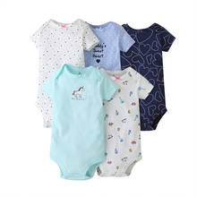 5 Pieces/lot Baby Rompers 2019 Summer Short Sleeve O-Neck Newborn Baby Clothes Infant baby girl clothing jumpsuit 2024 - buy cheap