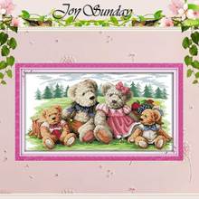 Bear Family(2) Counted 11CT 14CT Unfinished Cross Stitch wholesale Cross Stitch Kits for Embroidery Home Decor Needlework Crafts 2024 - buy cheap