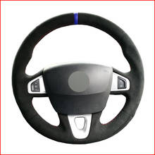 Cobertura para volante de renault megane 3 (coupe) rs 2010 2011 2012 2013 2014 2015, cobertura para a mão, camurça preta 2024 - compre barato