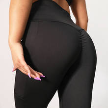 SVOKOR-mallas de entrenamiento con bolsillo para mujer, Leggings de cintura alta para Fitness, pantalones sexys de Color sólido, elasticidad de realce, para gimnasio 2024 - compra barato