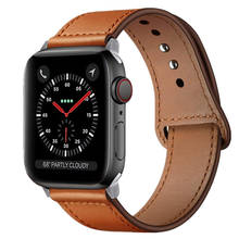 Браслет для наручных часов Apple Watch 6/iPhone SE/5/4/3 ремешок 38 мм 40 мм 42 44 мм из натуральной кожи замена Браслет для наручных часов iWatch, SE, 6, 2 1 ремешок 2024 - купить недорого
