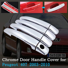 Chrome Car Door Handle Cover for Peugeot 407 sw 2003~2010 Luxurious Trim Set Exterior Accessories 2004 2005 2006 2007 2008 2009 2024 - buy cheap