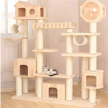 Luxury Solid Wood Cat Climbing Frame Cat Villa Cat Castle Cat Litter Wear-resistant Biting Cat Scratching Board Large Cat Toy 2024 - buy cheap