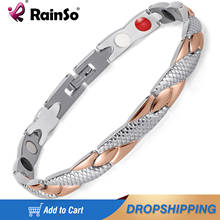 Rainso нержавеющая сталь Магнитная браслеты исцеление био браслеты с подвесками для женщин розовое золото полированная OSB-692SRGFIR 2024 - купить недорого