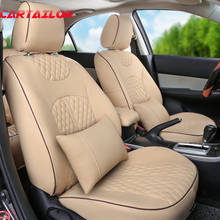 Carsob encomenda para assentos de carro, para audi a8, conjunto de capa de assento de couro pu de qualidade, acessórios interiores, proteção automotiva 2024 - compre barato