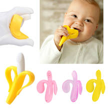 Safe Baby Teether Toys Toddle BPA Free Banana Teething Ring Silicone Chew Dental Care Toothbrush Nursing Beads Gift For Toddler 2024 - buy cheap