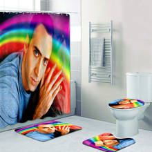 New Nicolas Cage Shower Curtain Set Nicolas Cage Bathroom Curtain Bath Mat Rug Carpet for Toilet Bathtub Home Decor Gift 180x200 2024 - buy cheap