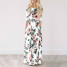 Plus Size Long Maxi Dress Summer Floral Print Boho Beach Dress Women Short Sleeve Evening Party Dress Tunic Vestidos XXXL 2024 - buy cheap