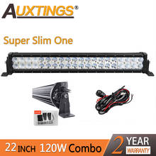 Auxtings-Barra de luz Led de trabajo Superfina y recta, Combo de 22 "en 120w para coche todoterreno, Jeep, camión, 4x4, SUV, ATV, 12v 2024 - compra barato