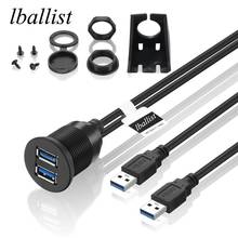 Lballist-Cable de extensión Dual USB 3,0 macho a USB 3,0 hembra, con Panel de montaje empotrado, 1m, 2m 2024 - compra barato