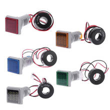 Square LED Digital Dual Voltmeter Ammeter 22mm Signal Lights Voltage Ampere Current Meter Indicator Tester Measuring AC 60-500V 2024 - buy cheap