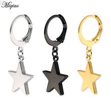 Miqiao 1 Pcs Five-pointed Star Pendant Round Elastic Earrings Korean Stainless Steel Jewelry  earrings 2024 - buy cheap