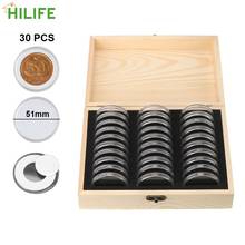 Adjustable Antioxidative Wooden Commemorative Coin Collection Case Coins Storage Box with Adjustment Pad 2024 - buy cheap