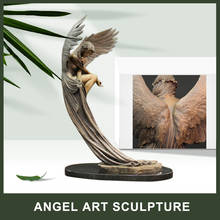 Estátua de resina para decoração de anjo, arte criativa de resina com mobília para decoração 2024 - compre barato