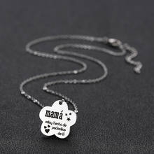 Vintage Mama Flower Pendant Necklace Engrave Heart Inspiring Letter Star Stainless Stee Charm Choker Jewelry Mothers Day Gift 2024 - buy cheap