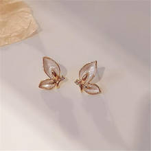 Sweet Temperament Gold Crystal Butterfly Earrings Korean Style Women Stud Earrings Charm Female Party Jewelry 2024 - buy cheap