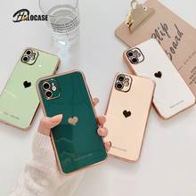 Electroplated love heart Phone Case For iPhone 12Pro 12 11 Pro Max XR XS X XS Max 7 8 Plus Shockproof Protective Back Cover capa 2024 - buy cheap
