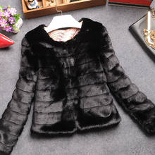 faux fur coat female jacket for women winter faux rabbit hair Stripes leather jacket fur women large size women hairy overcoat 2024 - buy cheap