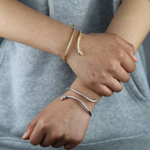 2021 модный браслет со змеиным плетением на удачу, украшения в стиле ретро, сверкающие стразы, тонкие открытые браслеты-манжеты, браслеты для женщин, подарки для девушек 2024 - купить недорого